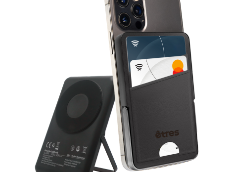 TECHMADE Etres Powerbank Wireless 5000 Max con Portacarte Black